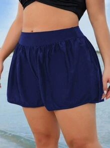 Plus Size Pleated Loose Comfy Solid Color Minimalist Fashionable Beach Pants Summer