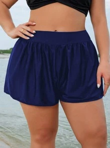 Plus Size Pleated Loose Comfy Solid Color Minimalist Fashionable Beach Pants Summer