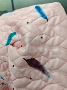 SHEIN Girls' Pink Fluffy Wheat Ear Flower Ruffle Hooded Jacket - Pink - View 8