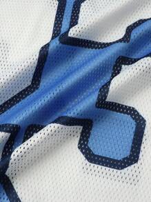 ROMWE MEN Prep 男士网眼拼布运动短袖 T 恤、运动服