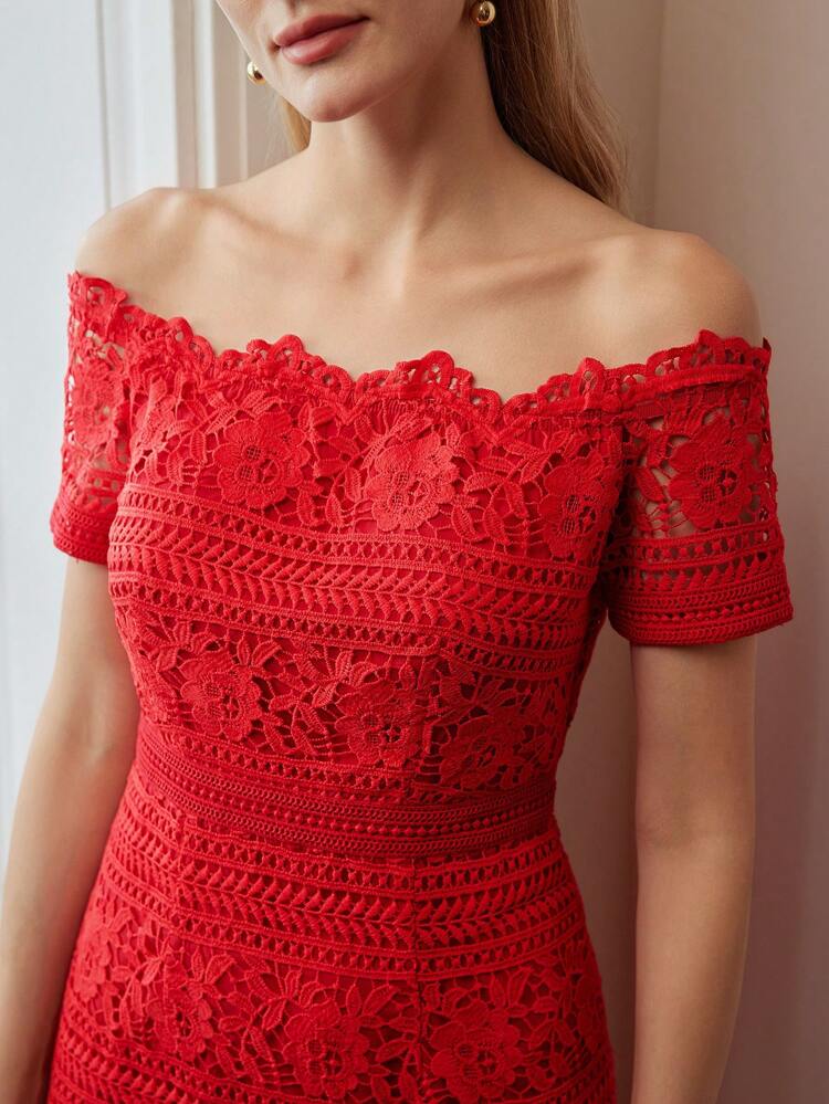 Women's Off-Shoulder Fitted Short Sleeve Summer Dress