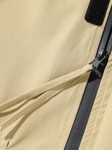Manfinity Hypemode Chaqueta con capucha de colores contrastantes y puntadas informales para hombre en otoño