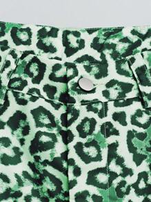 Zolique Women's Leopard Print Casual Trousers Fall Cloth For Women - Green - View 5