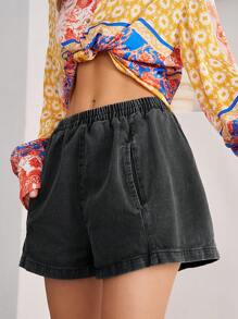 Bohemela 休闲中腰宽松棕色短裤