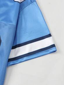 ROMWE MEN Prep 男士网眼拼布运动短袖 T 恤、运动服