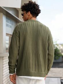 Manfinity Hypemode Men's Solid Color Crew Neck Casual Long Sleeve Sweater