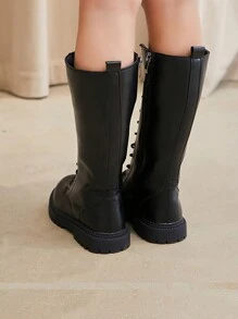 Girls New High-Top Princess Zipper Boots Little Girl Long Boots Children Stylish Boots