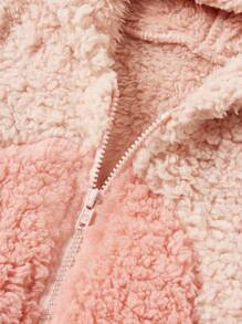 Cozy Pixies Bộ đồ liền thân dày trùm đầu hình sừng hươu cho bé gái sơ sinh, dành cho Giáng sinh - Hồng - Xem 5