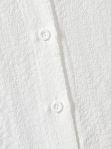 SHEIN Tween Girl Ruffle Collar Petal Trim White Blouse Suitable For Back To School - White - View 5