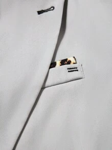 Calvornis Men Solid Single Button Blazer & Suit Pants - Light Grey - View 5