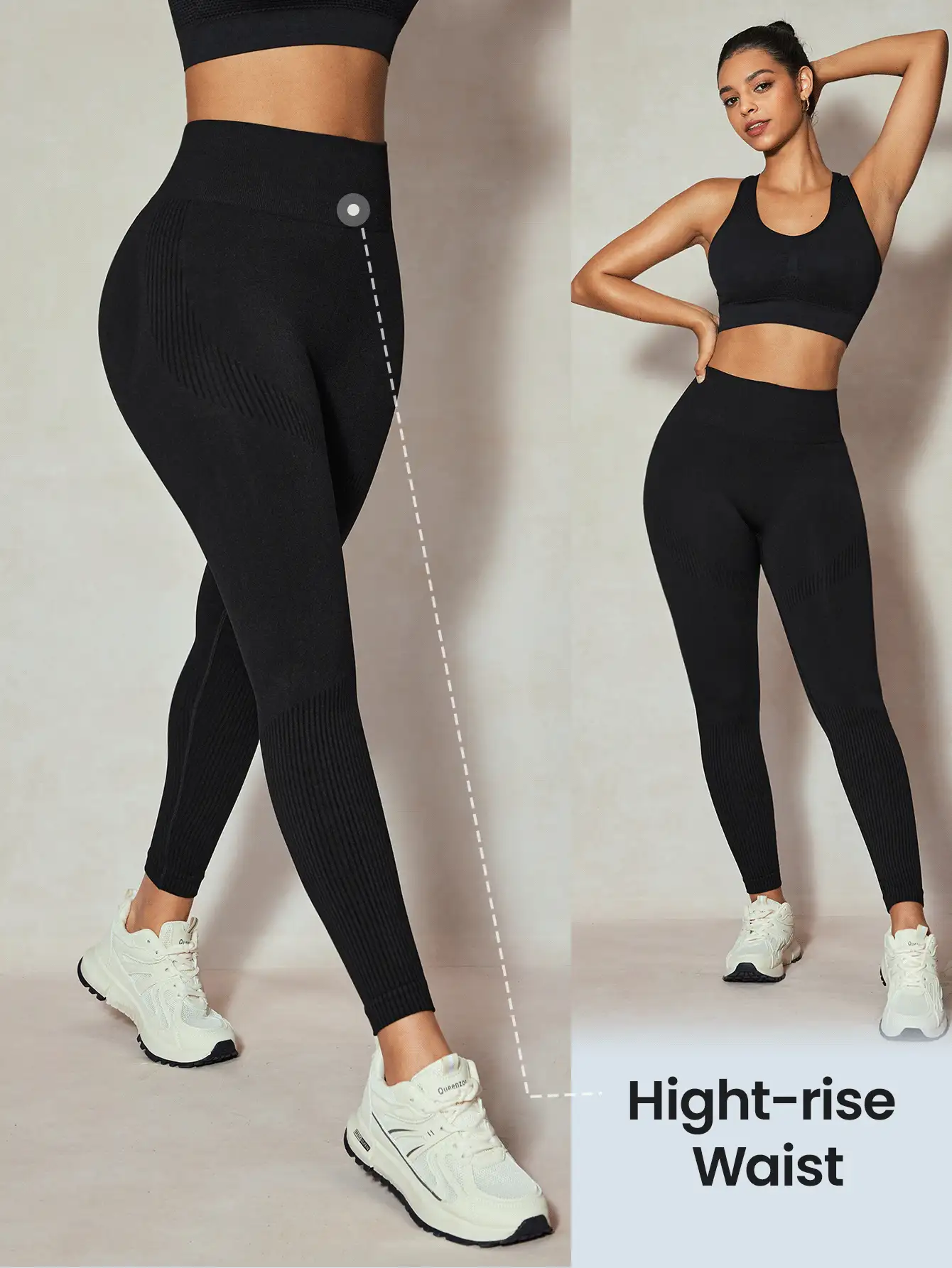 Slayoga Leggings aderenti senza cuciture minimal in colore unito per uso quotidiano da donna