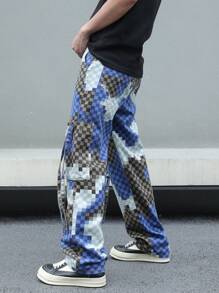 NEOSTRIT Men's Allover Print Contrast Color Pocket Casual Street Jeans - Multicolor - View 5