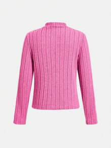 Sparklyn 3pcs Pack Tween Girls' Minimalist Ribbed Knit Turtleneck Long Sleeve Thermal Tops - Multicolor - View 5