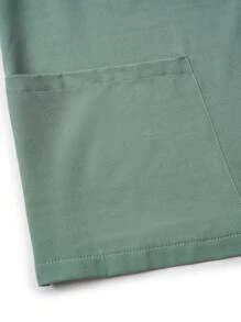 TaskEZ 加大码纯色双口袋磨砂上衣和裤子制服 2 件套 - 薄荷綠 - 查看 12