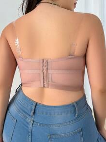SHEIN Áo ngực không dây quây màu Plus Size - 1 cái - Màu be - Xem 2