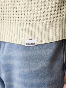 Manfinity VCAY Men's Solid Color Simple Casual Sleeveless Knit Sweater Tank Top - White - View 7