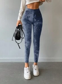 RueChic Solid Wideband Waist Leggings - Grey - View 6