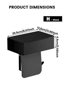 Black Toilet Paper Holder With Shelf And Phone Holder - Wall Mounted With Self-Adhesive Or Screw Mount Installation, Includes Roll Dispenser And Storage Function