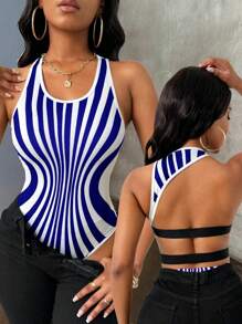 VaVaBold 女士无袖镂空条纹定位紧身衣休闲度假 - 彩色 - 查看 1