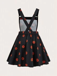 Flirla Plus Size Cartoon Embroidered Pocket Sleeveless Backless Dress - Multicolor - View 5