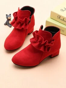 儿童时尚舒适简约休闲靴 - 紅色 - 查看 2