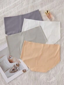 Quần lót thoáng khí bằng lụa băng trơn màu trơn cho bé gái tuổi teen, quần lót cạp giữa, mùa hè - Nhiều màu - Xem 2