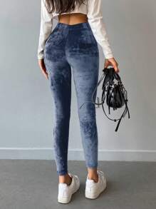 RueChic Solid Wideband Waist Leggings - Grey - View 2