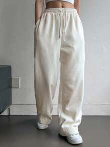 DAZY Dazy X KIMYOUJUNG Collection Women's Drawstring Pocket Straight Loose Casual Comfy Solid Color Pants