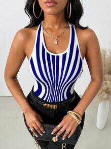 VaVaBold 女士无袖镂空条纹定位紧身衣休闲度假 - 彩色 - 查看 5