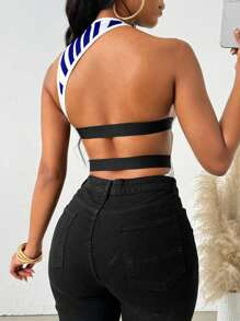 VaVaBold 女士无袖镂空条纹定位紧身衣休闲度假 - 彩色 - 查看 4