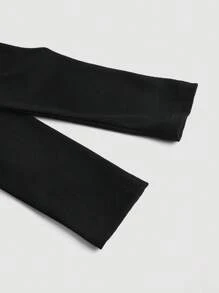 SHEIN MOD Mono de manga larga con cuello alto negro para mujer, mono-vestido versátil, atuendo de principios de otoño de manga larga para ropa y conjuntos de mujer en otoño