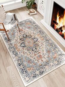 Full-Print Vintage Carpet, Suitable For Living Room, Bedroom, Dining Room Floor Decor - Multicolor - View 3