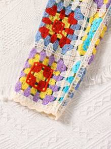 2 buc/Set Tween Girls Cardigan cu mânecă lungă cu un singur piept și rochie cu bretele spaghetti de culoare uni - Violet Purple - Vizualizare 7