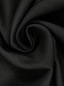 Calvaya Cộng với kích thước cổ áo có nút cài phía trước Áo dài tay công sở thanh lịch - màu đen - Xem 8