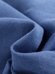 Infant/Toddler Girls' Cute Embroidered Ruffle Shoulder Denim Dress - Light Wash - View 7