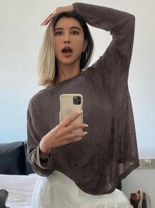 Livesso Women Solid Color Long Sleeve Casual Blouse, Spring & Autumn,Fall Women Clothes - Grey - View 5