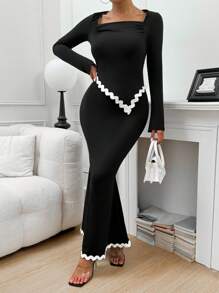 Chiquease 2pcs Slim Fit Casual Waisted Suit