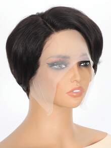Short Pixie Cut Bob Wigs T Part Lace Front Wigs For Women Straight Lace Frontal Wigs Side Part Wig Pre Plucked With Baby Hair Black Color - SNatural - View 4