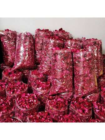 50/100/250/500g天然真红玫瑰花瓣，干玫瑰花瓣，适用于婚庆派对，装饰，沐浴，泡澡，洗脚，泡茶，烘焙，百花香，手工干花瓣，情人节，礼物