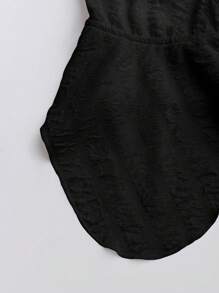 SHEIN Unity 女士纯黑色简约休闲不对称下摆吊带背心 - 黑色 - 查看 4