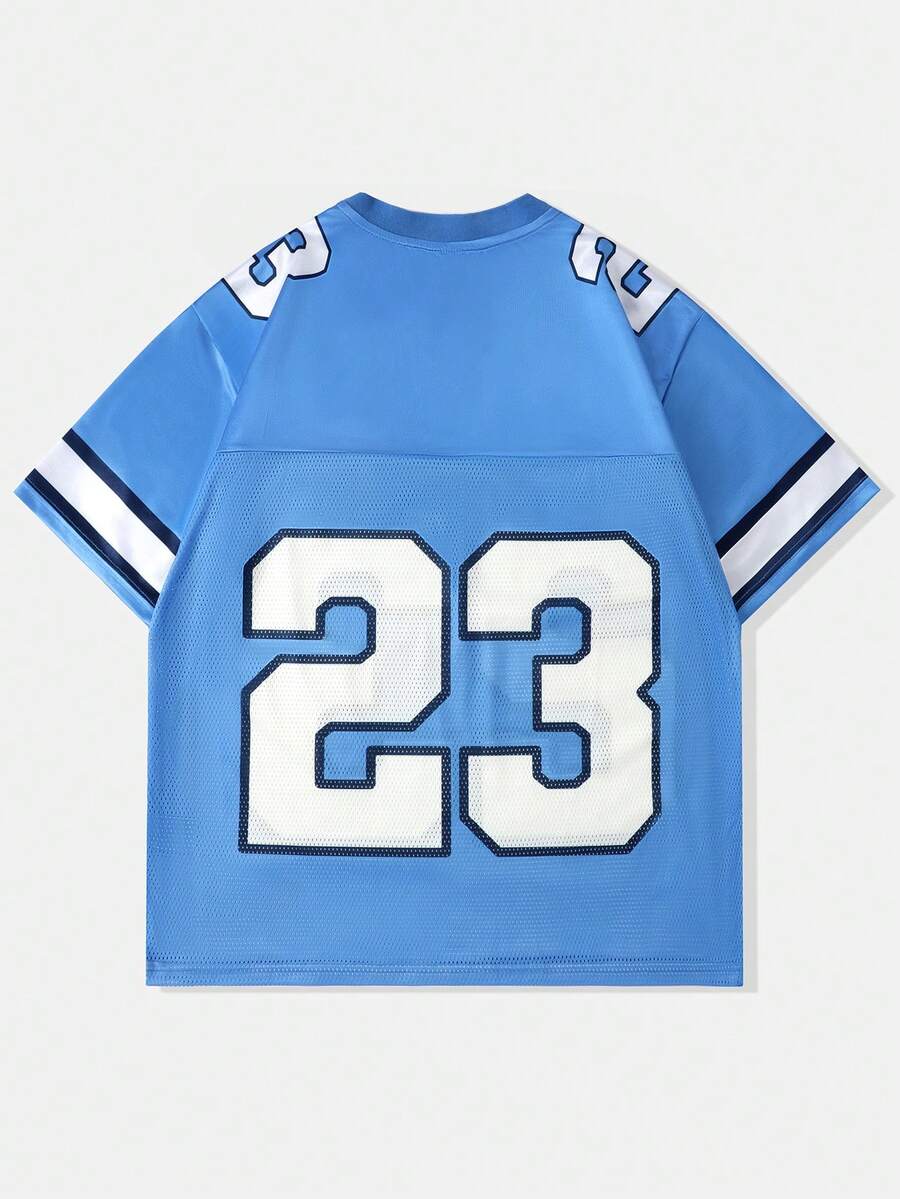 ROMWE Street Life Men's Contrast Mesh Sports Short Sleeve TShirt