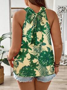 Breezaya Camiseta sin hombros con estampado floral para mujer de talla grande - Multicolor - Ver 2