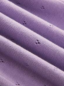 Cozy Pixies 女婴荷叶边针织开衫 - 紫色 - 查看 6