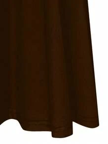 Rometta 大码纯色简约日常穿着棕色喇叭裤 - 咖啡棕 - 查看 8