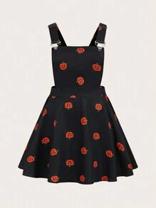 Flirla Plus Size Cartoon Embroidered Pocket Sleeveless Backless Dress - Multicolor - View 1