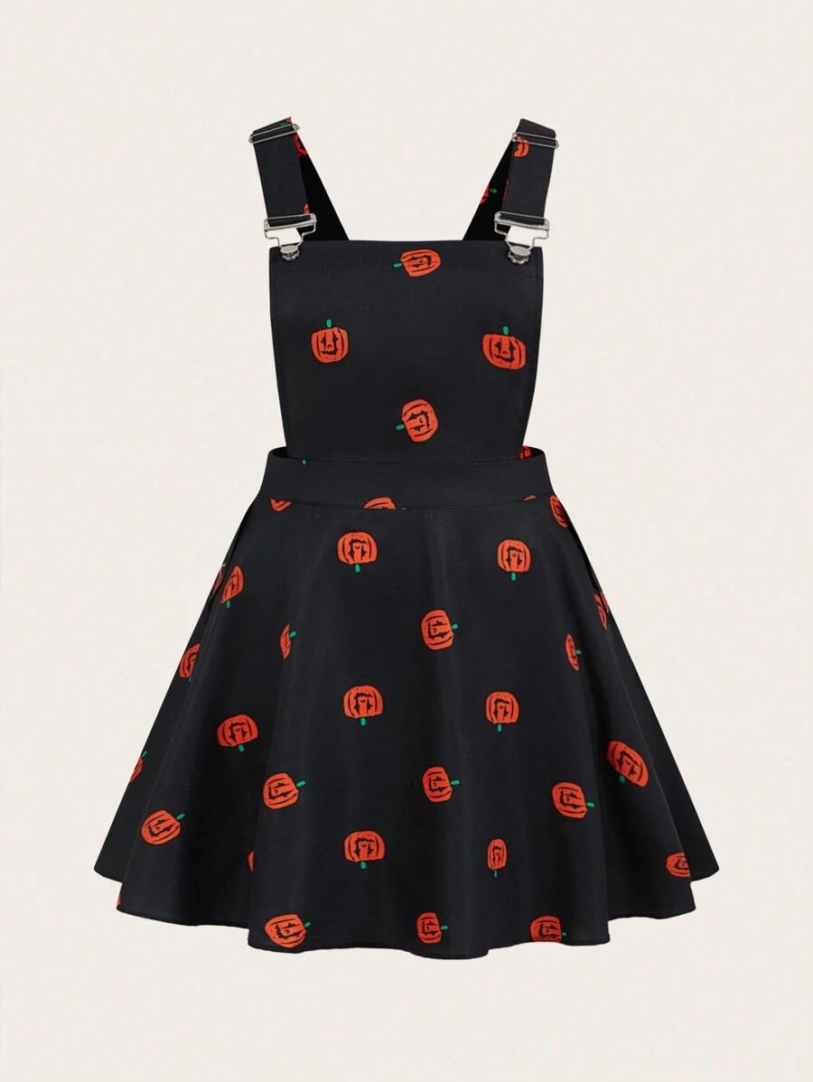 Flirla Plus Size Cartoon Embroidered Pocket Sleeveless Backless Dress - Multicolor - View 1