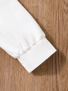 适合通勤和休闲穿着的年轻女孩合身白色衬衫 - 白色 - 查看 6