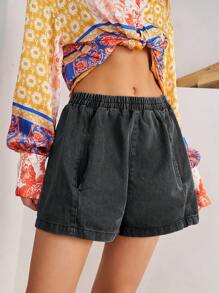 Bohemela 休闲中腰宽松棕色短裤