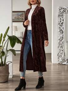 EMERY ROSE Cárdigan largo de manga larga y elegante para mujeres para ocasiones formales