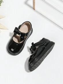 女童校园风平底休闲鞋 - 黑色 - 查看 5